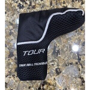 TOP FLITE TOUR True Roll Tech Blade Putter Head Cover Golf Club Black Mesh New
